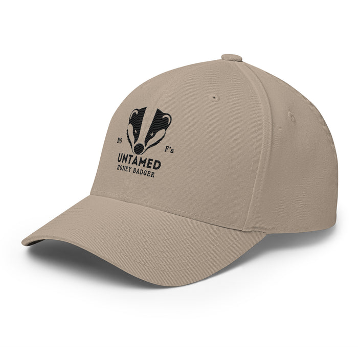 Untamed Badger Embroidered Structured Twill Cap. Stretch Fit Athletic Hat