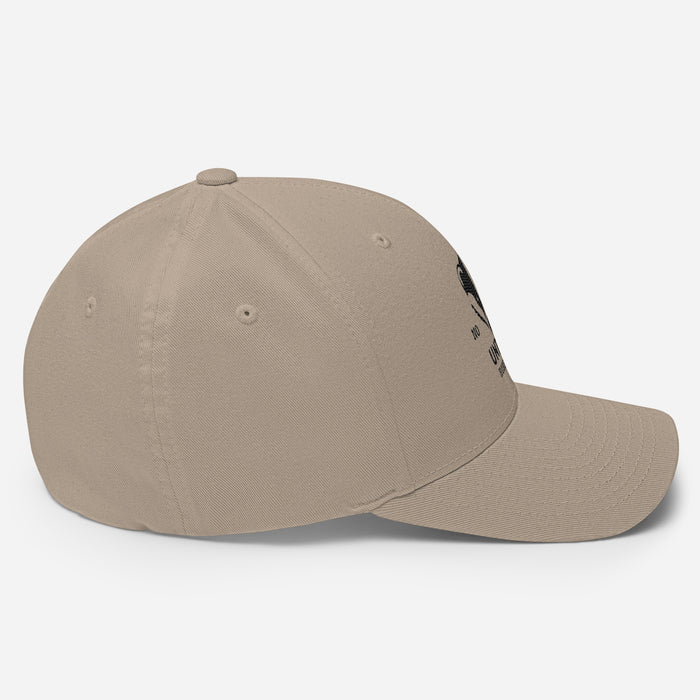 Untamed Badger Embroidered Structured Twill Cap. Stretch Fit Athletic Hat