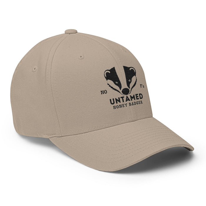 Embroidered Untamed Badger Structured Twill Cap, Stretch Fit Athletic Hat Wildlife Hat