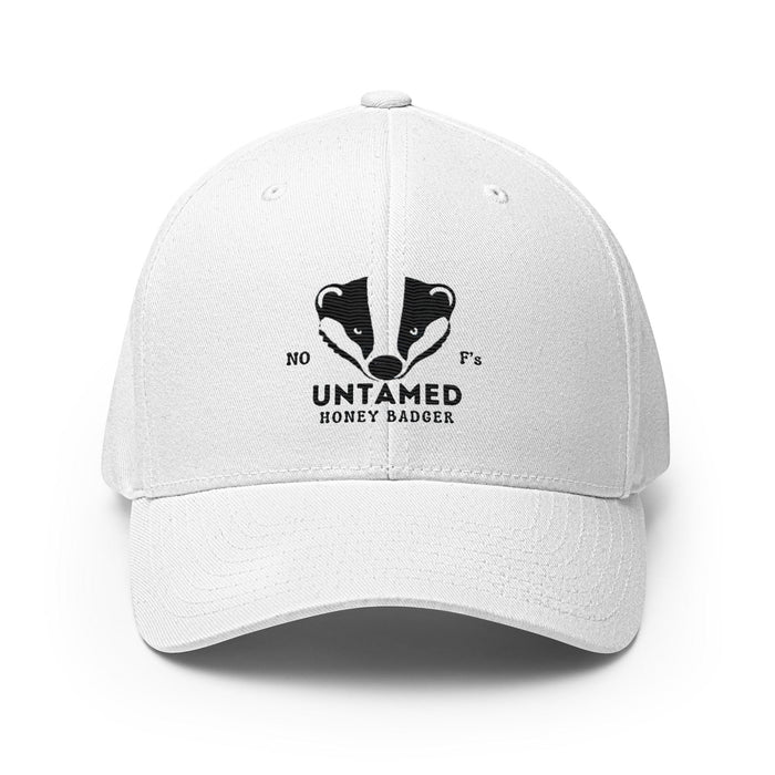 Embroidered Untamed Badger Structured Twill Cap, Stretch Fit Athletic Hat Wildlife Hat