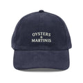Navy blue embroidered corduroy cap from Trini Skies Supply