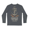 Men’s dark gray long sleeve fishing shirt with Trini Skies embroidered corduroy