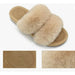 COFACE 5 / Tan / Faux Fur COFACE Women's Orthopedic Open Toe Slippers, Fluffy Faux Fur, Size 5