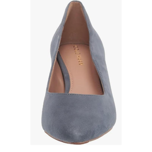 Cole Haan 5 / China Blue / Suede "Cole Haan Women's Block Heel Pump 45mm, China Blue Suede/Dark Natural,  SZ 5"