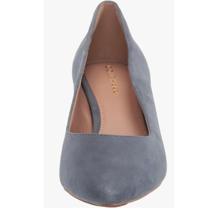 Cole Haan 5 / China Blue / Suede "Cole Haan Women's Block Heel Pump 45mm, China Blue Suede/Dark Natural,  SZ 5"