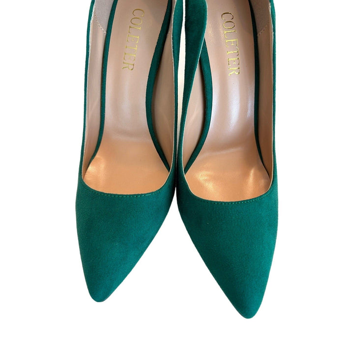 COLETER Green / 10 COLETER Women's Stiletto High Heels: 4.72-Inch Pointed Toe Dress Shoes, SZ 10