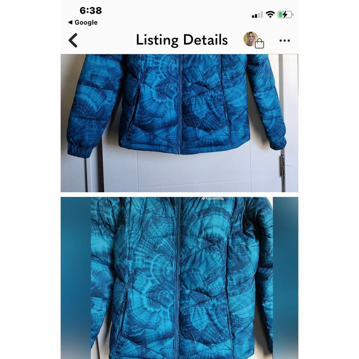 Columbia Small / Blue Women's Columbia Tie-Dye Blue Puffer Jacket * Omni Heat Excellent Condition WC37