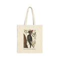 Ivory-billed Woodpecker cotton canvas tote bag with cream design