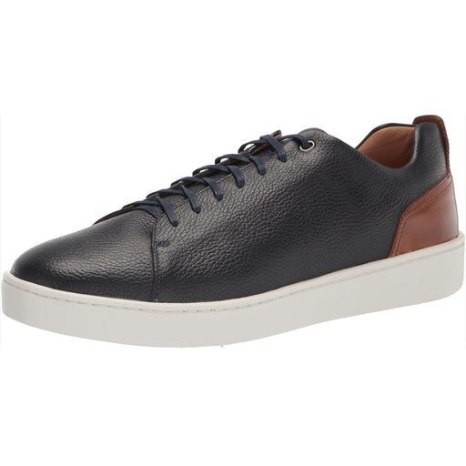 Couture Donald J Pliner 9 / Navy Blue/ Brown / Leather "Donald Pliner Men's Sneaker, Tumbled Calf, Size 9, Navy Blue"