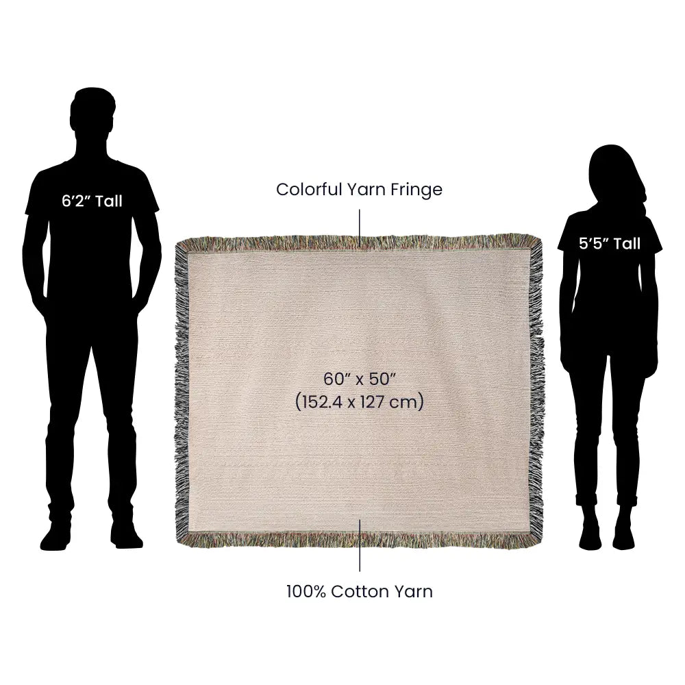 Trini Skies custom photo woven blanket: beige 60x50 cotton picture throw