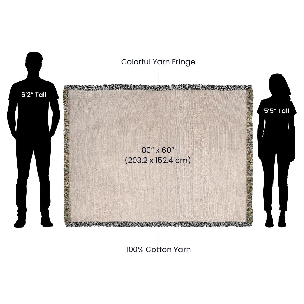 Trini skies custom photo woven blanket with colorful fringe