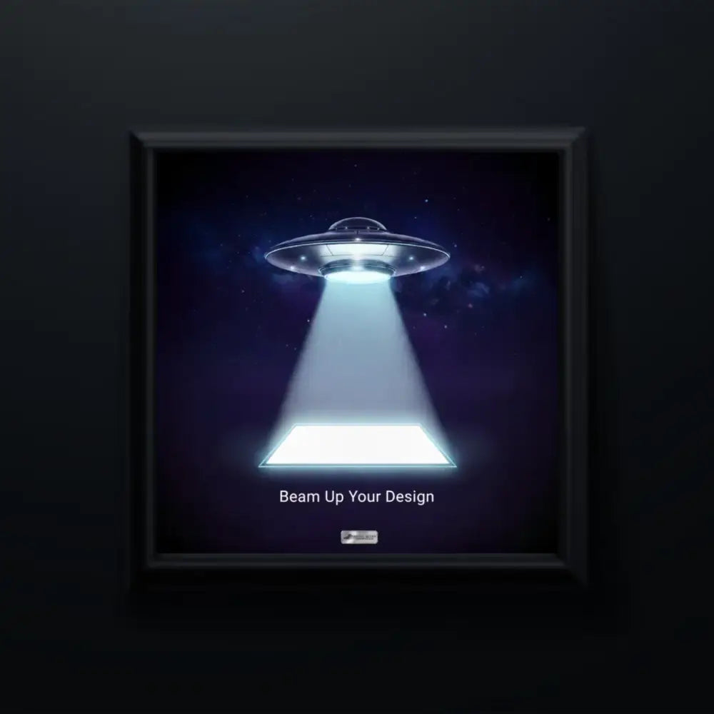 Glowing UFO custom square image wall art poster on matte paper