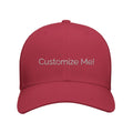 Red Trucker Hat with Curved Brim, Embroidered Corduroy Cap