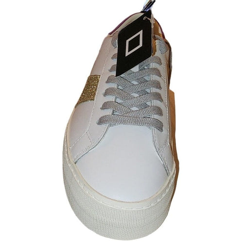 D.A.T.E. 8 / White/Purple / Leather "D.A.T.E Flair Calf White-Purple Women's Tennis Shoes, Size 8" MSRP $240