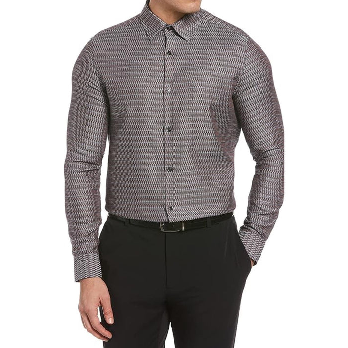 Perry Ellis Men's Triangle Print Button-Down Shirt * XL Jacquard Elegance M1306