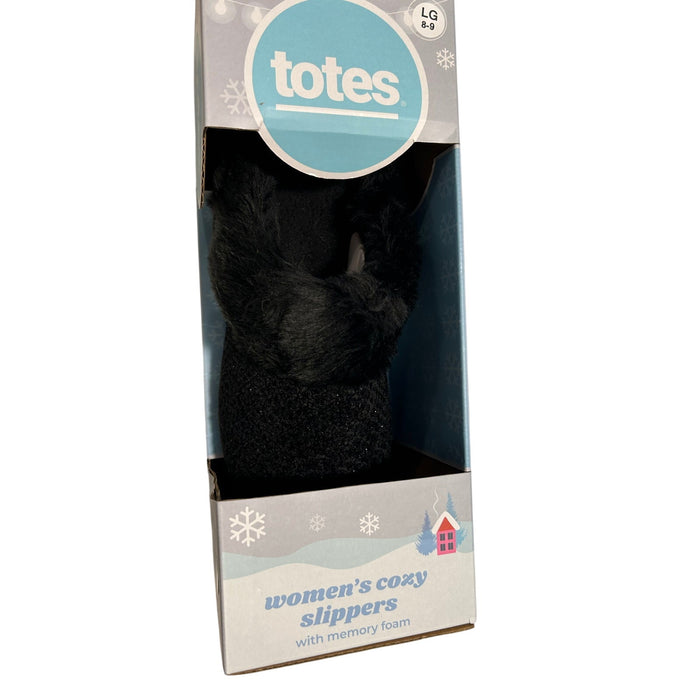 Totes Toasties memory foam slippers  Hoodback slide Womens LG 8-9