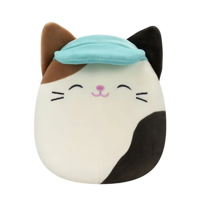 Squishmallows Kellytoy Cam the Calico Cat with Visor 11 inch NWT
