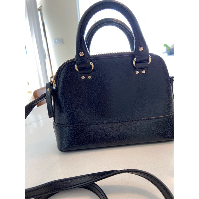 Kate Spade Mini Black Leather Handbag: Chic and Timeless mini purse MSRP $199