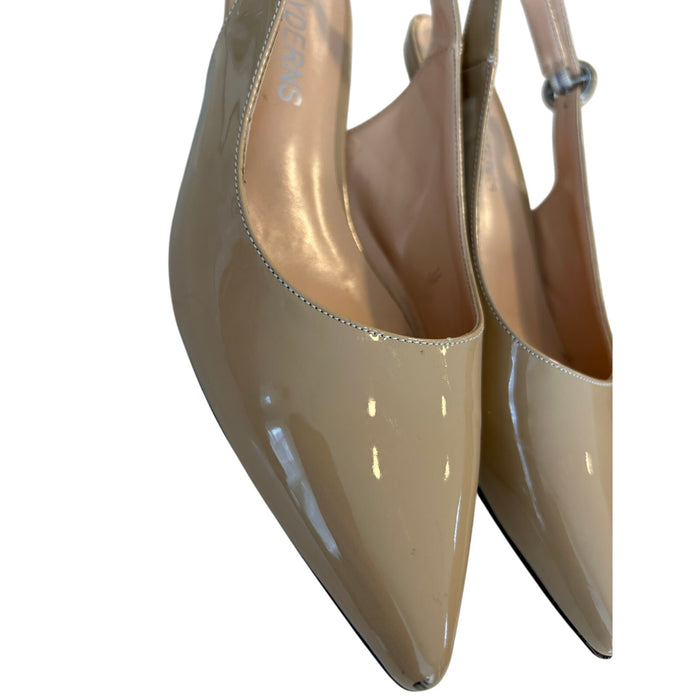 Wayderns Women's Beige Slingback Kitten Heel Pumps Size 7.5 Formal Preowned