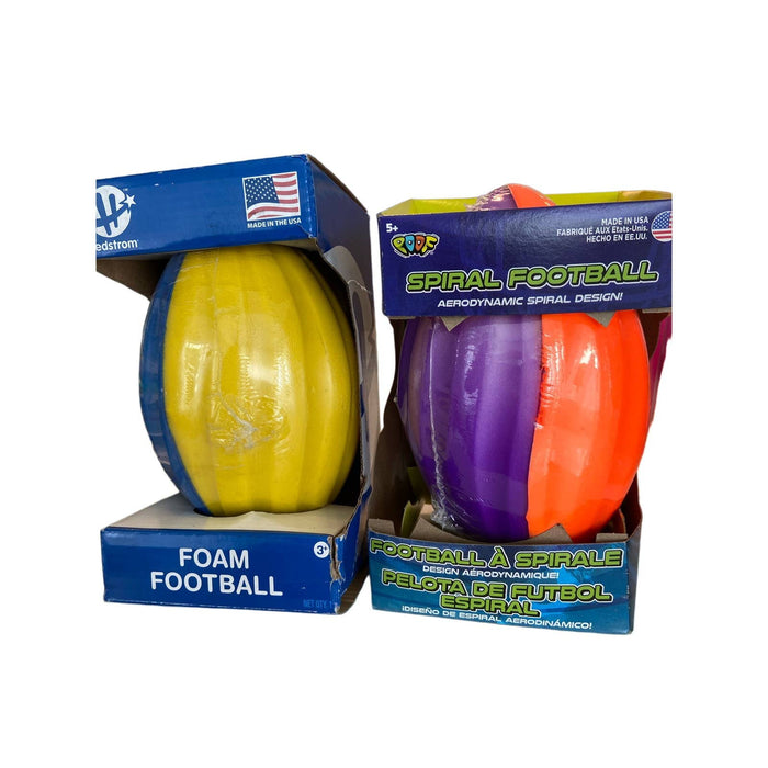 Set of 2 Foam Footballs-1 Hedstrom and  1 Poof