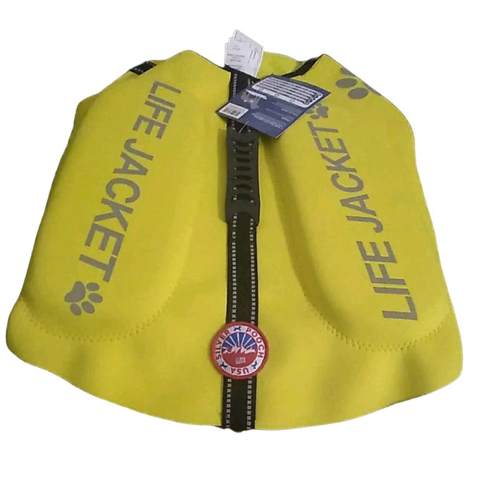 Silver Pooch Pet Life Jacket * Neoprene Yellow, Size Large (40-60lbs) - NEW