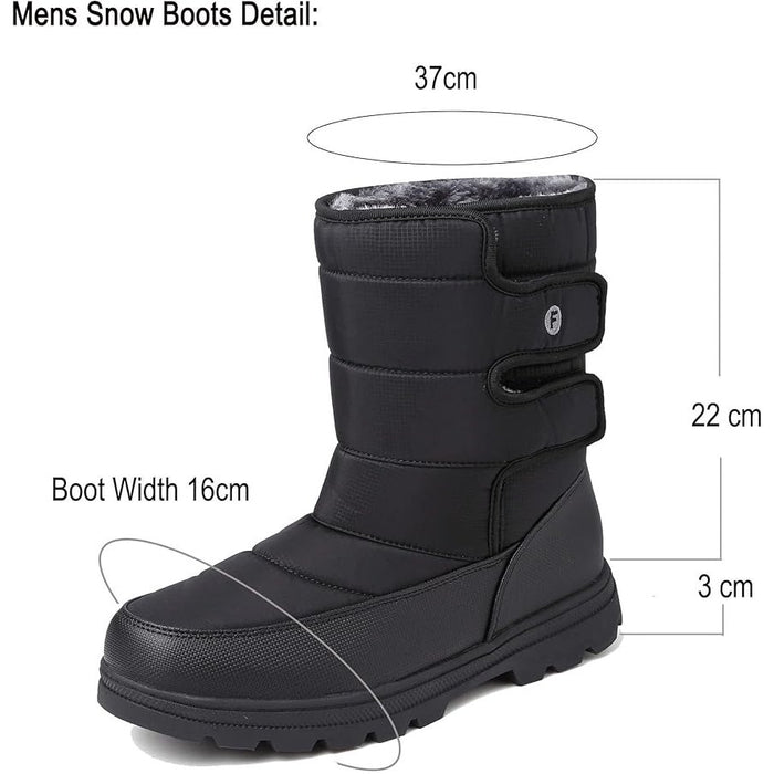 Men's Snow Boots/Women's Winter Boots Waterproof Fur Lined Ankle Boots, Size 9.5