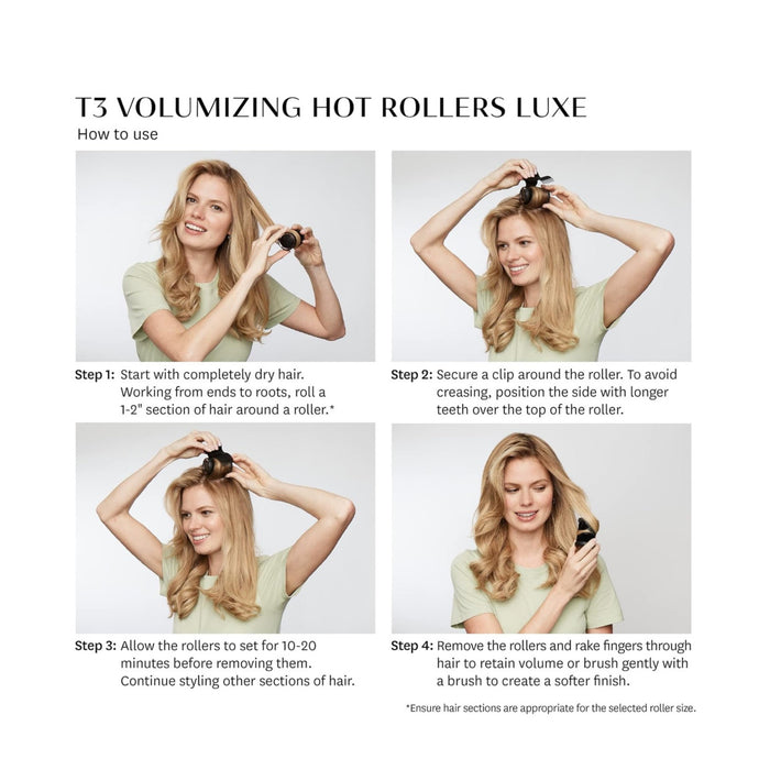 T3 - Volumizing Hot Rollers LUXE | Set of 8 - 4 XL (1.75") & 4 Large (1.5")