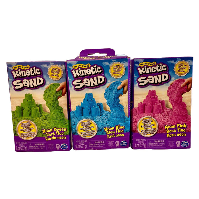 Set of 3 Kinetic Moldable Sand, Squeezable, 8.0 oz toys