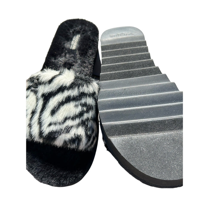 Koolaburra by UGG Women's Fuzz-Ah Zebra Slide Slippers Size 11Faux-Fur Comfort