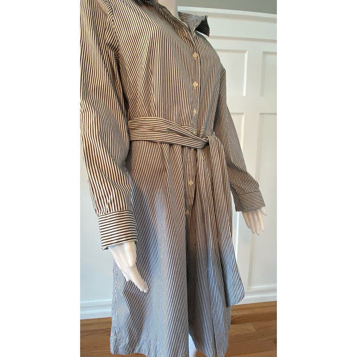 J.Crew Classic Striped Long Sleeve Shirtdress - Size 14 * MSRP $118 WD35