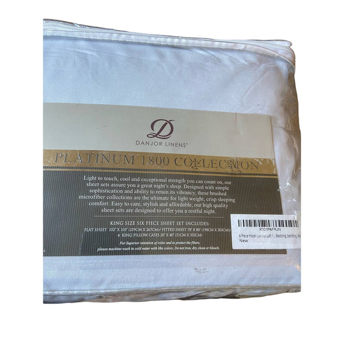 Danjor Linens king / ice blue Danjor Linens Platinum 1800 Collection 6 Piece Sheet Set - King, Ice Blue/Gray