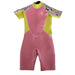 Dark lightning Small / Pink "Dark Lightning 3/2mm Kids Printed Short-Sleeved Wetsuit - Pink, Size Small" K15*