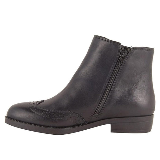 David Tate David Tate Tilly Black Nappa Leather Bootie Size 7 WW, Ankle Height, Zip Closure