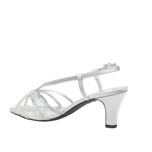 David Tate Shoes 11WW / Silver David Tate Women's Silver Strappy Sandals 11WW Rhinestone Wedding