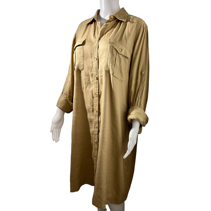 Ralph Lauren Shirt dress in khaki size X-Large * wom117