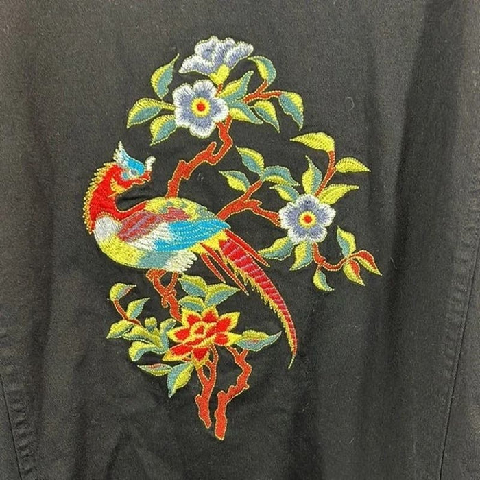 Yi Lin Embroidered Denim Jean Jacket, Size Medium wom*102