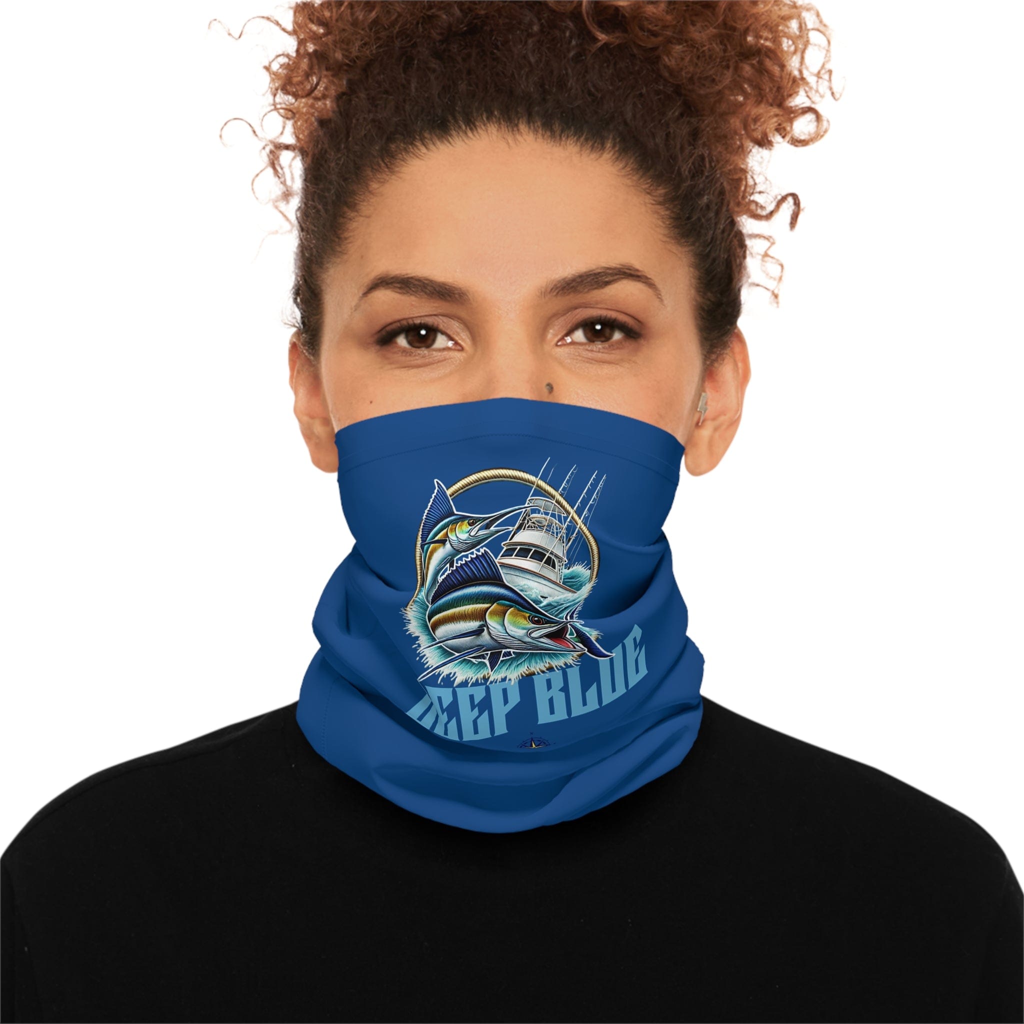 Deep Blue Offshore Fishing Lightweight Gaiter, Moisture - Wicking Neck Protection (BLUE) - Triniskies