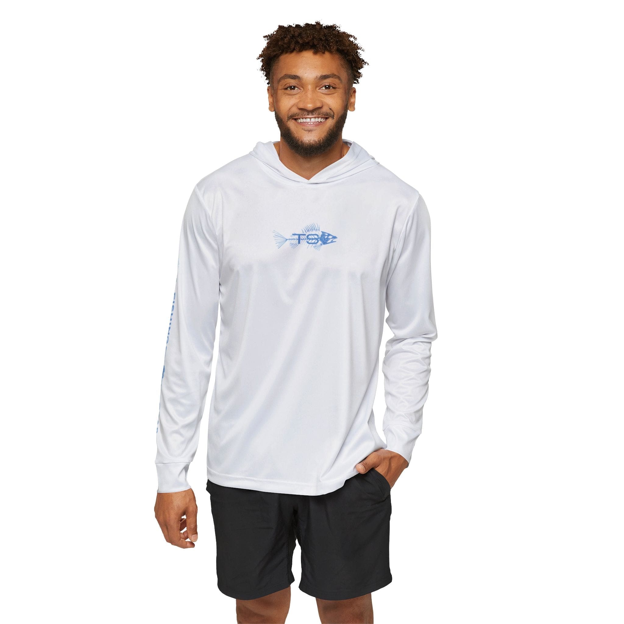 Deep Blue Offshore Fishing Unisex Performance Hoodie, 100% Polyester, Quick - Dry Activewear. - Triniskies
