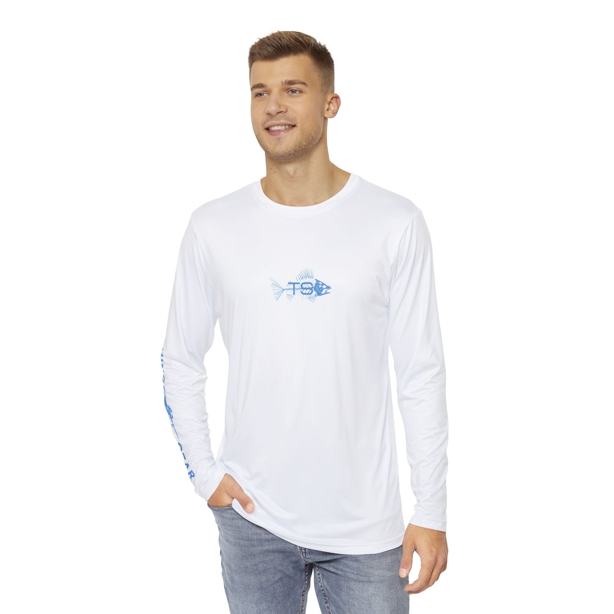 Deep Blue Offshore Fishing Unisex Performance Long Sleeve Shirt, 100% Polyester, Quick - Dry Activewear - Triniskies