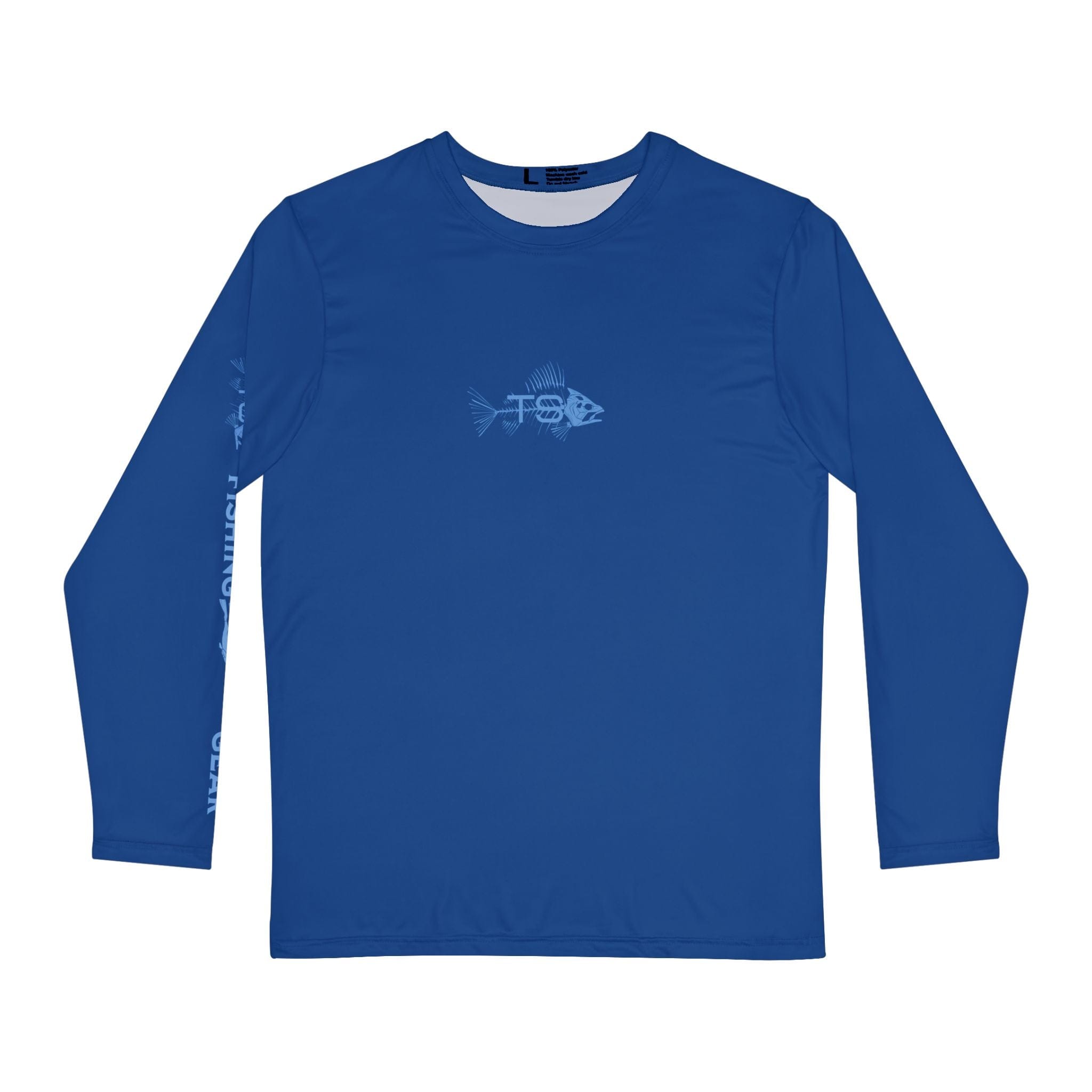 Deep Blue Offshore Fishing Unisex Performance Long Sleeve Shirt, 100% Polyester, Quick - Dry Activewear (BLUE) - Triniskies
