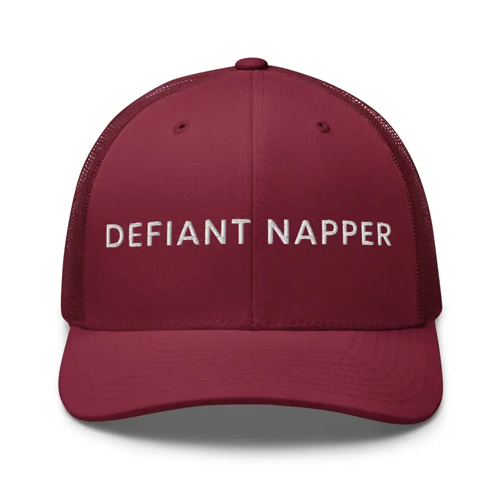 Defiant Napper unisex retro mesh embroidered trucker cap
