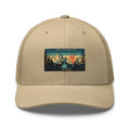 Black embroidered Denali National Park Alaska retro trucker hat – adjustable mesh back cap
