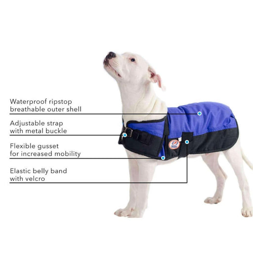 Derby Medium / Blue Derby Original Waterproof Dog Coat * Medium, Warm, Durable, Pet Appare