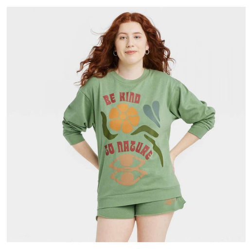 Desert Dreamer XS / Green Desert Dreamer Be Kind To Nature Graphic Sweatshirt * Women's XS Shirt w3003