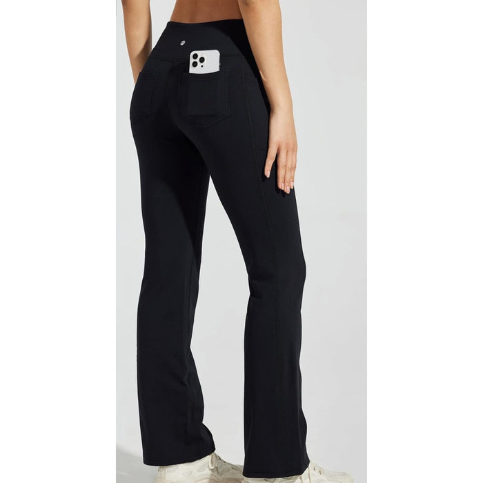 Willit Women's Fleece Lined Pants Yoga Bootcut Thermal Pants Sz xl 1626