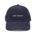 Navy blue Dirt Therapy embroidered vintage corduroy baseball cap