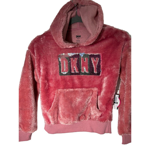 DKNY S(7) / Pink : DKNY Girls Classic Comfy Sweatshirt, Dusty Rose, SZ S(7) K40 *