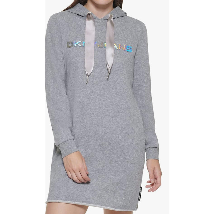 DKNY XS / Gray DKNY Women's Hooded Logo Jeans Dress - Effortlessly Stylish in Size XS* W1318