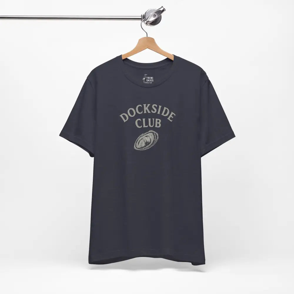 Dark blue Dockside Club graphic tee by Trini Skies Supply