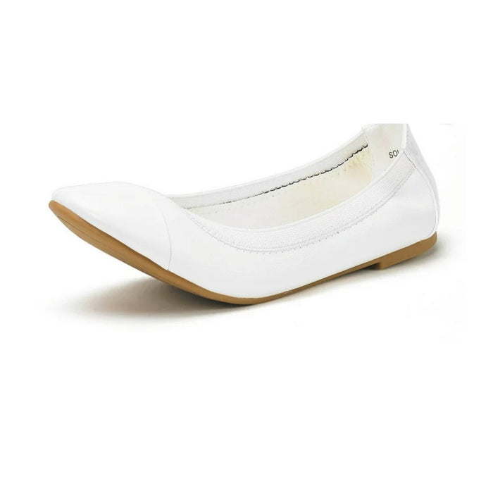 Dream Pairs 8.5 / White "Dream Pairs Sole-Flex Women's Ballerina Ballet Flats, Size 8.5, White"